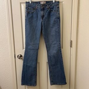 Levi’s Signature Straus Stretch Low Rise Boot Cut denim blue jeans size 10 Long